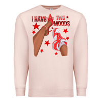Pale Pink Bright Red I Have Two Moods Afro Girl Sneakers Premium Sweatshirt - texasbilliewilder