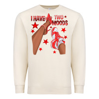 Sandshell Bright Red I Have Two Moods Afro Girl Sneakers Premium Sweatshirt - texasbilliewilder