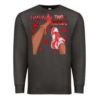 Smoke Bright Red I Have Two Moods Afro Girl Sneakers Premium Sweatshirt - texasbilliewilder