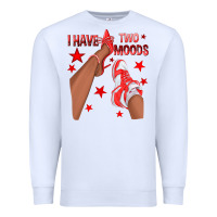 White Bright Red I Have Two Moods Afro Girl Sneakers Premium Sweatshirt - texasbilliewilder