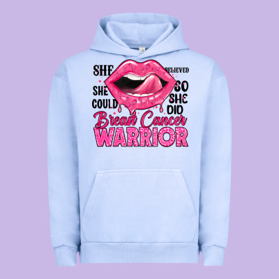 Breast Cancer Warrior Lips Urban Hoodie Designed By Jahusdesignshop