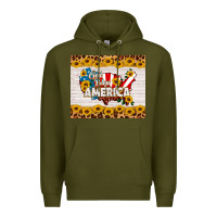 Army Green god bless america Premium Hoodie - HRA Design Shop