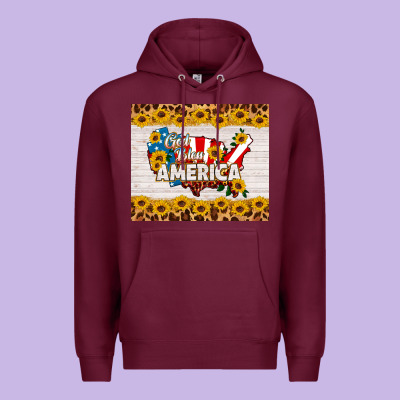 God Bless America Premium Hoodie Designed By Hra Design Shop