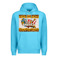 Ocean Blue god bless america Premium Hoodie - HRA Design Shop
