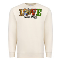 Sandshell Love Came Down Baby Jesus Christmas Premium Sweatshirt - RanaPortraitStore