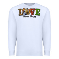White Love Came Down Baby Jesus Christmas Premium Sweatshirt - RanaPortraitStore