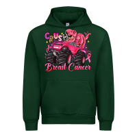 Forest Green crush breast cancer monster truck with dinosaur Urban Hoodie - JahusDesignShop