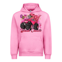 Fuchsia Pink crush breast cancer monster truck with dinosaur Urban Hoodie - JahusDesignShop