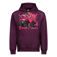 Mauve Wine crush breast cancer monster truck with dinosaur Urban Hoodie - JahusDesignShop