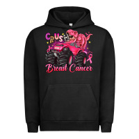 Pigment Black crush breast cancer monster truck with dinosaur Urban Hoodie - JahusDesignShop