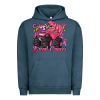 Pigment Midnight Navy crush breast cancer monster truck with dinosaur Urban Hoodie - JahusDesignShop