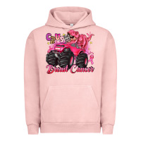 Pigment Salmon crush breast cancer monster truck with dinosaur Urban Hoodie - JahusDesignShop