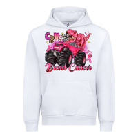 White crush breast cancer monster truck with dinosaur Urban Hoodie - JahusDesignShop