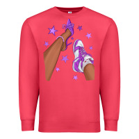 Cardinal Purple Afro Girl Sneakers and Heels Premium Sweatshirt - texasbilliewilder