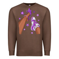 Chestnut Purple Afro Girl Sneakers and Heels Premium Sweatshirt - texasbilliewilder