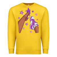 Lemon Purple Afro Girl Sneakers and Heels Premium Sweatshirt - texasbilliewilder