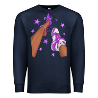 Navy Purple Afro Girl Sneakers and Heels Premium Sweatshirt - texasbilliewilder