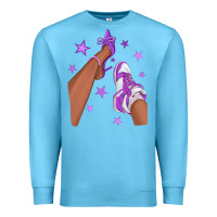 Ocean Blue Purple Afro Girl Sneakers and Heels Premium Sweatshirt - texasbilliewilder