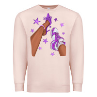 Pale Pink Purple Afro Girl Sneakers and Heels Premium Sweatshirt - texasbilliewilder