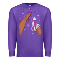 Purple Purple Afro Girl Sneakers and Heels Premium Sweatshirt - texasbilliewilder