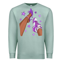 Seafoam Purple Afro Girl Sneakers and Heels Premium Sweatshirt - texasbilliewilder