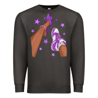 Smoke Purple Afro Girl Sneakers and Heels Premium Sweatshirt - texasbilliewilder