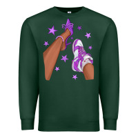 Sports Green Purple Afro Girl Sneakers and Heels Premium Sweatshirt - texasbilliewilder