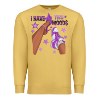 Antique Gold Purple I Have Two Moods Afro Girl Sneakers Premium Sweatshirt - texasbilliewilder