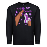 Black Purple I Have Two Moods Afro Girl Sneakers Premium Sweatshirt - texasbilliewilder