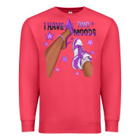 Cardinal Purple I Have Two Moods Afro Girl Sneakers Premium Sweatshirt - texasbilliewilder