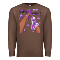 Chestnut Purple I Have Two Moods Afro Girl Sneakers Premium Sweatshirt - texasbilliewilder