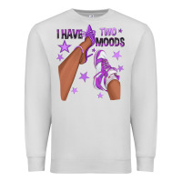 Dove Grey Purple I Have Two Moods Afro Girl Sneakers Premium Sweatshirt - texasbilliewilder