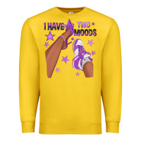 Lemon Purple I Have Two Moods Afro Girl Sneakers Premium Sweatshirt - texasbilliewilder