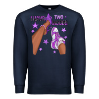 Purple I Have Two Moods Afro Girl Sneakers Premium Sweatshirt | Teevron