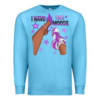 Ocean Blue Purple I Have Two Moods Afro Girl Sneakers Premium Sweatshirt - texasbilliewilder