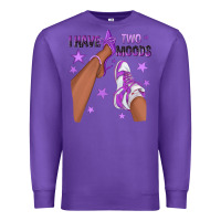 Purple Purple I Have Two Moods Afro Girl Sneakers Premium Sweatshirt - texasbilliewilder