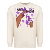 Sandshell Purple I Have Two Moods Afro Girl Sneakers Premium Sweatshirt - texasbilliewilder