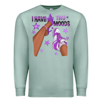 Seafoam Purple I Have Two Moods Afro Girl Sneakers Premium Sweatshirt - texasbilliewilder
