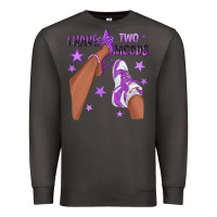 Smoke Purple I Have Two Moods Afro Girl Sneakers Premium Sweatshirt - texasbilliewilder