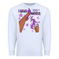 White Purple I Have Two Moods Afro Girl Sneakers Premium Sweatshirt - texasbilliewilder