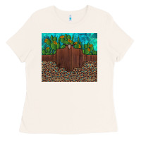 Bone custom cactus and sunflowers leopard turquoise Ladies Tee - Artiststas