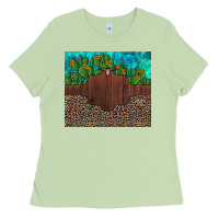 Matcha custom cactus and sunflowers leopard turquoise Ladies Tee - Artiststas