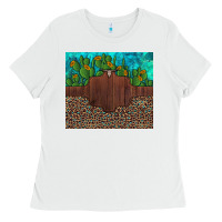 White custom cactus and sunflowers leopard turquoise Ladies Tee - Artiststas
