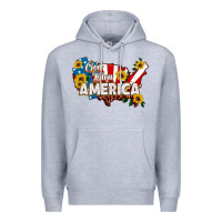 Heather Grey god bless america Premium Hoodie - HRA Design Shop
