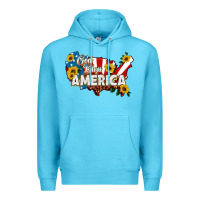 Ocean Blue god bless america Premium Hoodie - HRA Design Shop