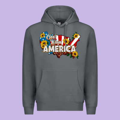 God Bless America Premium Hoodie Designed By Hra Design Shop