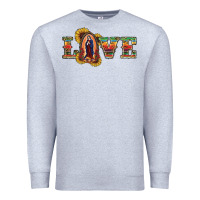 Heather Grey Love Lady Of Guadalupe Premium Sweatshirt - RanaPortraitStore