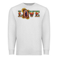Oatmeal Heather Love Lady Of Guadalupe Premium Sweatshirt - RanaPortraitStore