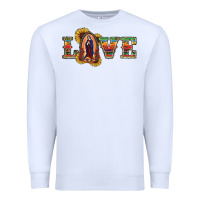 White Love Lady Of Guadalupe Premium Sweatshirt - RanaPortraitStore