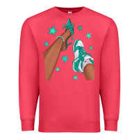 Cardinal Teal Afro Girl Sneakers and Heels Premium Sweatshirt - texasbilliewilder